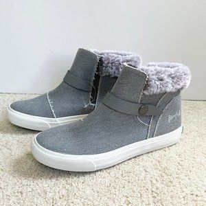 NEW Blowfish Gray Fashion Shoes, Canvas Boots